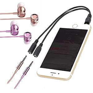 SaiTech 3.5mm Stereo Jack Splitter Cable Adapter for iPod, Mp3 Player, Mobile Phone, Laptop, PC, Headphone Speakers (Black)...