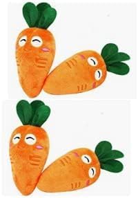 1Pc Soft Dog Toys Cute Carrot Plush Chew Squeaker Plush Dog and Cat Toys with Multi-Squeaks Sound Pet Puppy Supplies Dog Squeak Toys...