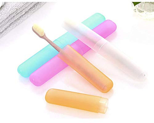 4 Pcs Colorful Plastic Toothbrush Case Portable Toothbrush Case Holder for Daily and Travel Use...