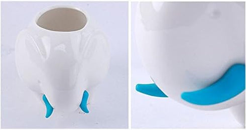 (TM New Decorative Elephant Design White Mini Ceramic Plant Flower Pot Succulent Planter w/Saucer (Elephant)...