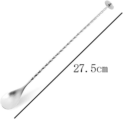 2 Pieces Cocktail Spoon Mixing Spoon Stirring Spoon Iced Tea Spoon Coffee Spoon Long Handle Bar Spoon Stainless Steel Spiral Cocktail Stirrer Coff...