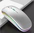LED Rechargeable Slim Silent Mouse 2.4G Portable USB Optical Office Wireless Mouse (White)...