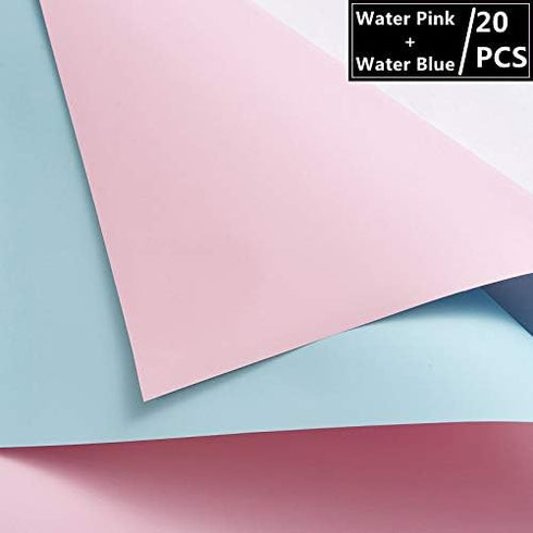 XICHEN 20 Sheets/Double-Sided Colors Flower Wrapping Paper,Waterproof Florist Bouquet Paper,DIY Crafts,Different Double-Sided Colors 58 x 58cm(22....