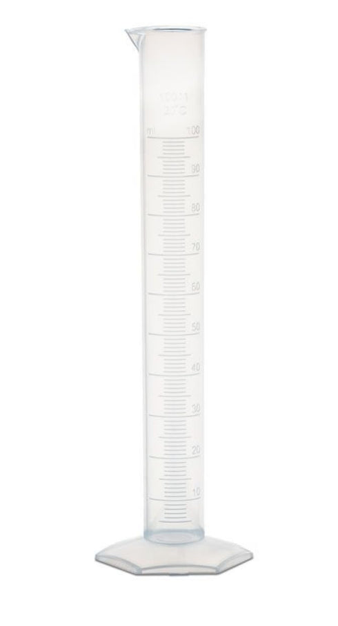 United Scientific™ Plastic Graduated Cylinder, 100mL - Scientific Measuring Cylinder with Hexagonal Base - Polypropylene Plastic - Laboratory Qual...