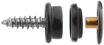 YMAISS 75pcs Fastener Screw Snaps Black,Marine Grade 3/8" Socket with Stainless Steel 5/8" Screw in Upholstery Snaps for Boat Canvas,Cover. Black ...