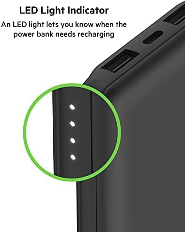 Belkin Power Bank, BoostCharge USB-C Portable Charger 10k w/ 1 USB-C Port and 2 USB-A Ports with USB-A to USB-C Cable for iPhone 15, 15 Plus, 15 P...