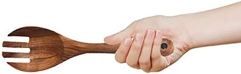 Wooden Salad Server Set of 2 Acacia Stirring Spoon 10-Inch Wooden Utensils for Serving Salad...