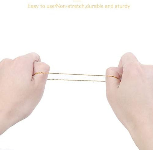 1mm Spool Gold Metallic Cord Tinsel String Jewelry Braided Thread, Total Length 109 Yards/ 328 Feet (Gold)...