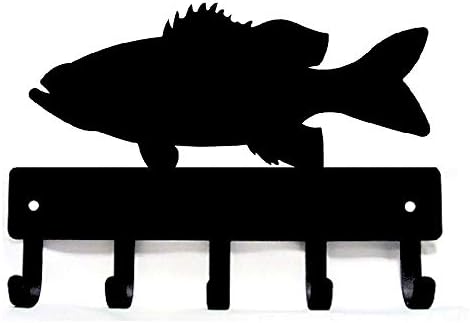 Bass Fish Key Rack Hanger - Large 9 inch Wide - Made in USA - Wall Mount...