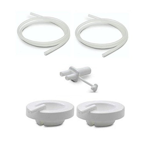 Maymom Tubing Parts Compatible with Ameda Purely Yours Pumps; (2 Tubes with caps/Connector); Replacement Parts to Ameda MYA Joy Tubing, Cap...