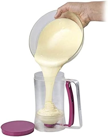 Cupcake Pancake Cookies Cream Dispenser Cake Mix Jug Baking Essentials Maker Cooking Tools Funnel Measuring cup Accessories (Purple)...