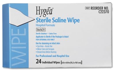 Hygea C22370 Sterile Saline Wipe, 6" x 4", 24/bx...