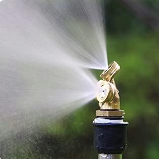 Joywayus Brass Misting Spray Nozzle 1/2" NPT Male 3-Holes Garden Sprinklers Irrigation Connector Water Sprinklers Mister Heads Fitting with Filter...