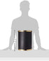 Kraftware Sophisticates Black/Polished Gold Brass Waste Basket with 3/4-Inch Bands and Brass Bumper...
