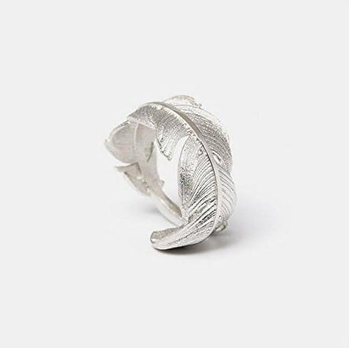 Helen de Lete Simple Style Original Feather From Heaven 925 Sterling Silver Open Ring for Women...