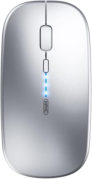 INPHIC Wireless Mouse Rechargeable, 700mAh, Slim 2.4G Silent Cordless Mouse, 1600 DPI with USB Receiver for Laptop PC Mac MacBook, Windows, Office...