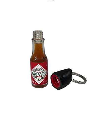 Hot Sauce Keychain with real mini Tabasco Sauce bottle...