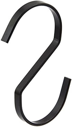 10-Pack 4 Inch Anti-Static Coating Steel Hanging Flat Hooks - S Shaped Hook Heavy-Duty S Hooks, for Kitchenware, Pots, Utensils, Plants, Towels, G...