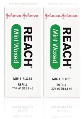 Reach Mint Floss Waxed refill spool, 200 yds (2 Pack)...