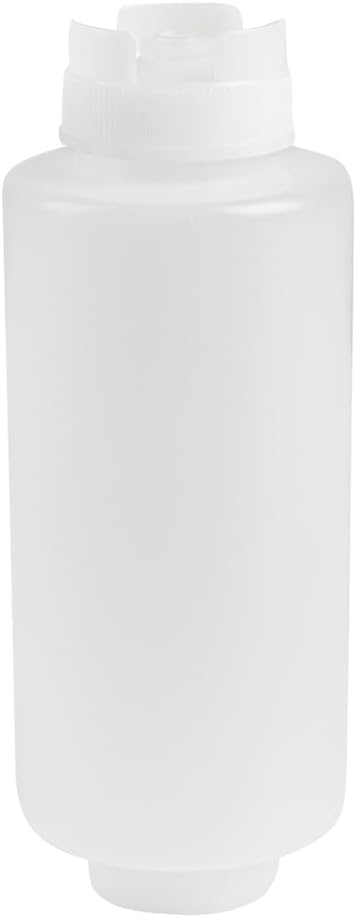 Restaurantware 32oz. FIFO Inverted Plastic Squeeze Bottle with Refill and Dispensing Lids - First In First Out - Perfect for Restaurants Catering ...