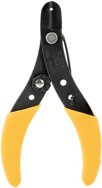 Klein Tools 74007 Adjustable Wire Stripper, Made in USA, Spring Loaded Stripper and Cutter for Solid and Stranded Wire with Finely Honed Nose...