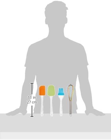 4 Piece Silicone Baking Set, Green/Orange/Blue...