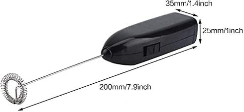 Black Milk Frother Handheld, Automatic Milk Foam Maker for BulletCoffee, Matcha, Stainless Steel Whisk Battery Operated Drink Mixer Blender Practi...