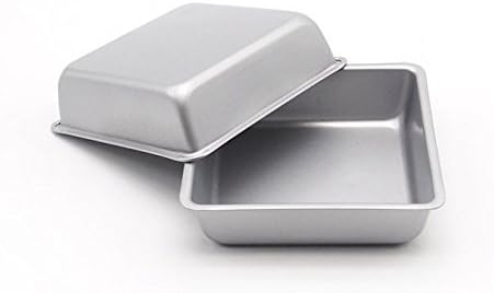 Flunyina 4 Inches Non-Stick Square Cake Pans Set of 4 Carbon Steel Cake Molds for Home Daily Housewarming Wedding Birthday Party Brownie Making...