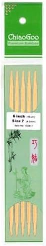 ChiaoGoo Double Point 6 inch (15cm) Bamboo Natural Knitting Needle Size US 1.5 (2.5mm) 1016-1.5...