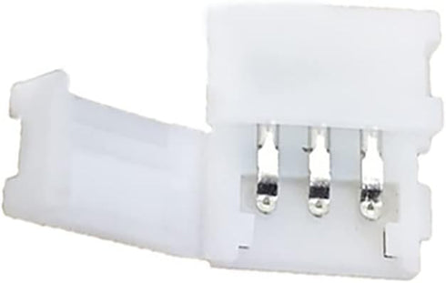 10 Pcs 3-Pin RGB LED Light Strip Connectors 10mm Wide Gapless LED Tape Light Clips Solderless Adapter Connectors for SMD 5050 Multicolor WS2811 WS...