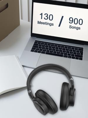 KVIDIO Active Noise Cancelling Headphones, 65 Hours Playtime Bluetooth Headphones with Microphone, Transparency Mode, Deep Bass and Hi-Fi Stereo S...