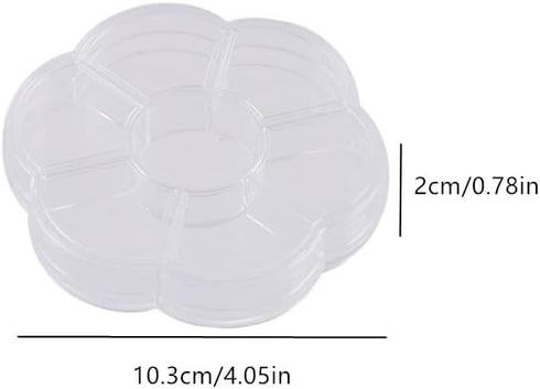 Plastic Clear Round Jewelry Box 7 Grids Travel Plum Flower Shaped Jewelry Bead Organizer Box Storage Container Case for Crafts Screws Small Parts ...