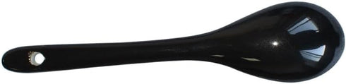 Black 10 pcs Porcelain Egg Spoons Ceramic Spoons 4.7 inch Coffee Dessert Yogurt Tea Milky Tea...