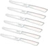 6 kitchen Knives - 4.3"/11cm Italian Stainless Steel Serrated Vegetable/Steak/Table Knife Cutlery, Rounded Tip (White)...