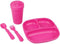 Re-Play Toddler Dinnerware Set - No-Spill Sippy Cup, 7" Divided Plate, Rounded Tip Fork and Deep Scoop Spoon - Dishwasher and Microwave Safe - Mad...