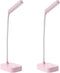 Battery powered desk lamp,Small desk lamp set of 2 Pink,Desk lamp powered by usb,3 position adjustable light,360° rotating hose,White eye protecti...