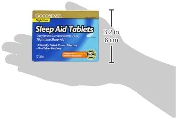 GoodSense Sleep Aid Doxylamine Succinate tablets, 25 mg, 32-count, Nighttime Sleep Aid to Help You Fall Asleep...