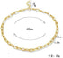 14K Gold Plated Paperclip Alloy Link Chain Choker Necklace Bracelet Earrings Set Punk Oval Dainty Chunky Chain Flat Link Costume Jewelry Set for W...