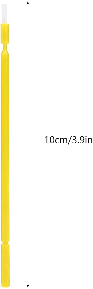 Garosa 200Pcs Interdental Brush Dental Disposable Micro Applicator Brush Sticks Oral Dental Hygiene Tooth Cleaning Tool Disposable Applicators(Yel...