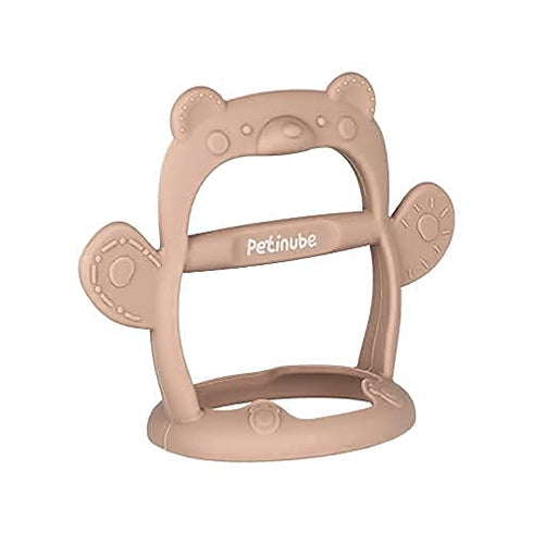 Baby Wrist Silicone Teether Soothing Pacifier for Infants 3+ Months Babies Pack of 1 Made in Korea Anti-Dropping (Bear-Cozy Beige)...