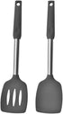 2 Pack of Silicone Solid Turner,Non Stick Slotted Kitchen Spatulas,High Heat Resistant BPA Free Cooking Utensils,Ideal Cookware for Fish,Eggs,Panc...