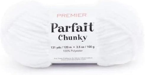 Premier Yarns Parfait Chunky - 3.5 Oz - #6 Super Bulky Weight - 3 Pack Bundle with Bella's Crafts Stitch Markers (White)...