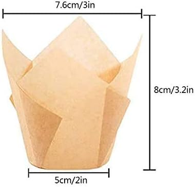 150PCS Tulip Cupcake Liners,Natural Baking Cups Muffin Cupcake Grease-Proof Wrappers for Wedding, Birthday Party,Christmas(Blue,Natural,White)...