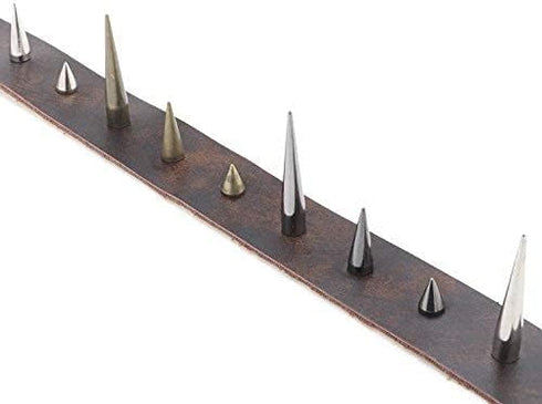 Uviviu 20 Pcs 40mm Spike and Studs, Metalic Rivet Screw on Cone for Leather Crafts Punk DIY Clothing (40MMx20Pcs, Silvery)...