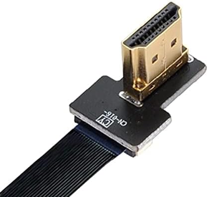 NFHK CYFPV Dual 90 Degree Right-Up Angled HDMI Type A Male to Male HDTV FPC Flat Cable for FPV HDTV Multicopter Aerial Photography 20CM...