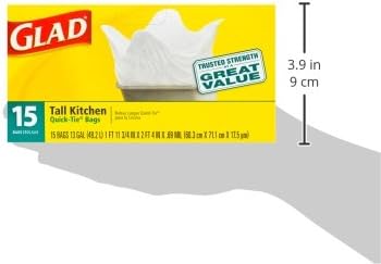 Glad 13 Gal. Quick Tie Tall Kitchen Bags 15 ct...