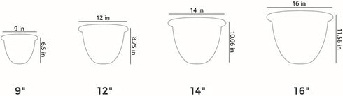 The HC Companies 9 Inch Sevilla Round Self Watering Planter - Small Decorative Lightweight Plastic Plant Pot for Indoor Outdoor Plants Flowers Her...