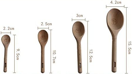 4pcs/set Wood Measuring Spoons Set Healthy No Paint Cooking Tools...