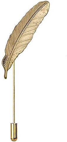 Man Brooch Pin Lapel Stick Pin Suit Tie Feathers Vintage Leaves Brooch Badge JA96...