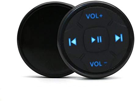 Wireless Bluetooth Media Button Remote Selfie Music Control Start Siri for iPhone Apply to Car Motorcycle Steering Wheel with Blue Button Light,Co...